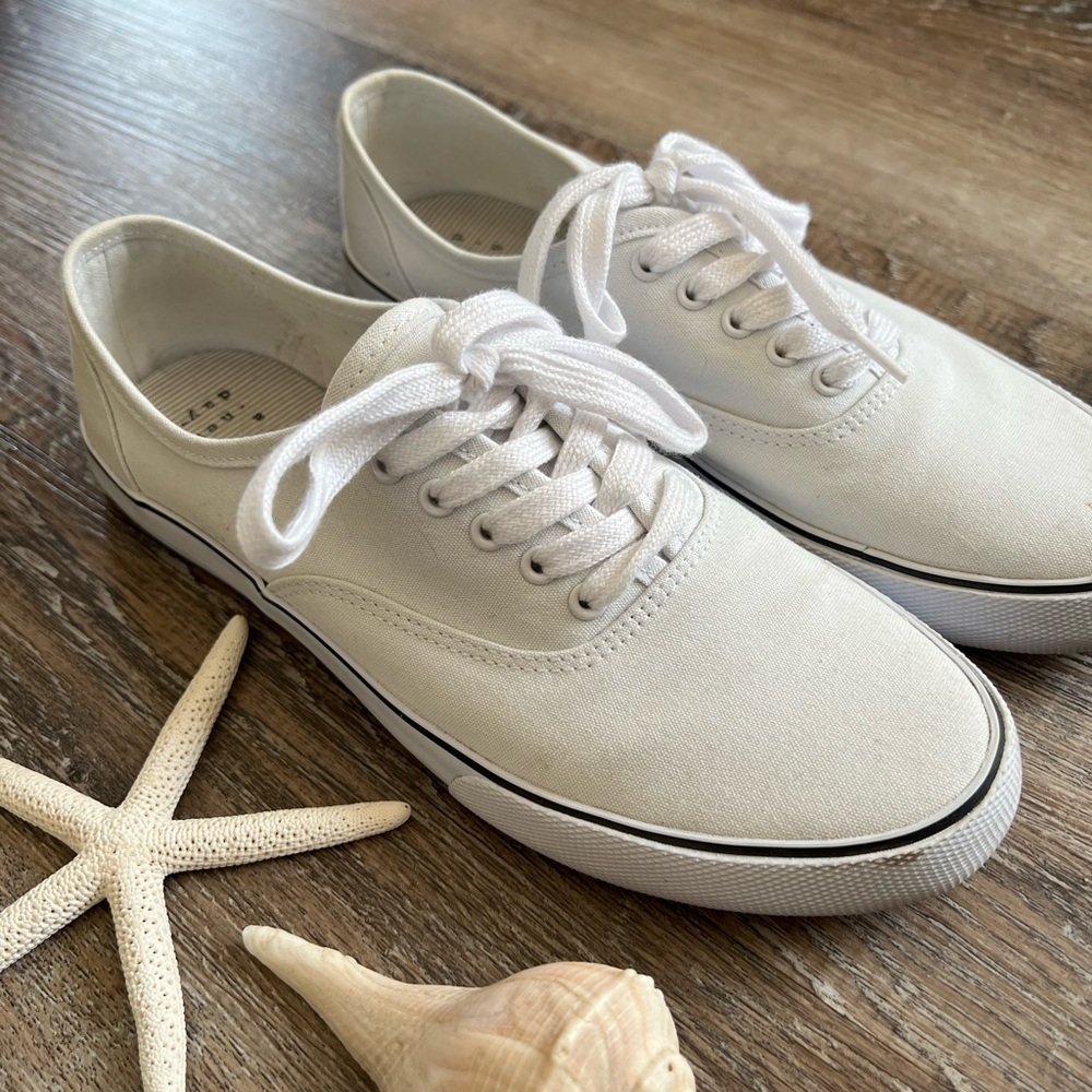 Target Women’s White Canvas Lace-Up Sneakers